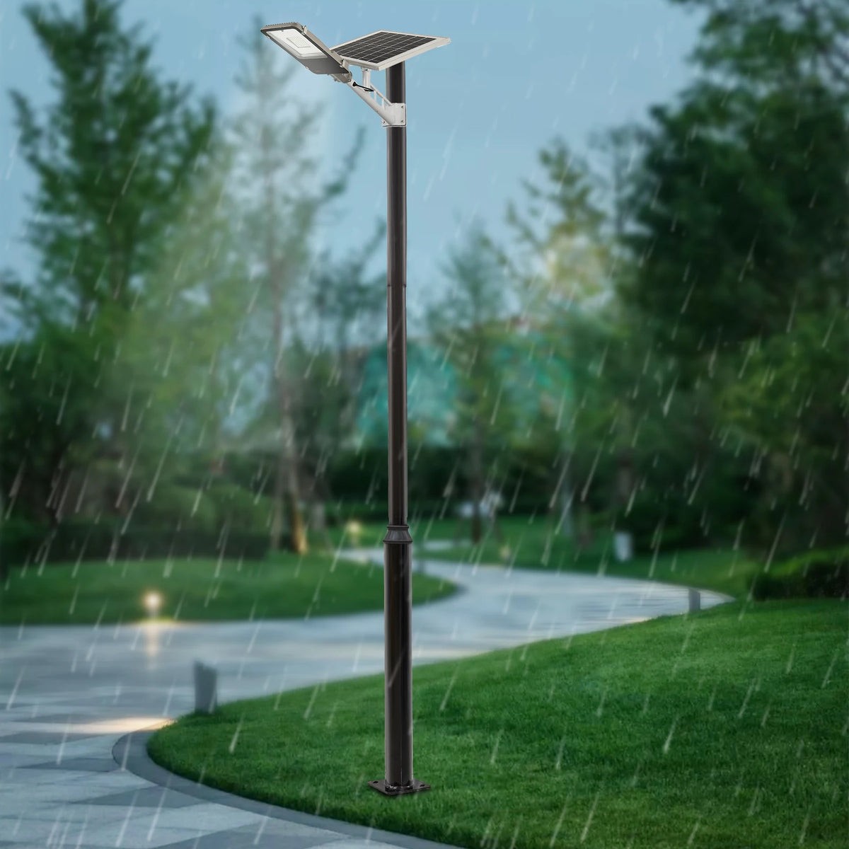 5m Split Outdoor Street Light Pole, Height Split Street Lamp Post for Road, Community and Outdoor Public Lighting 114+76mm Upper & Lower Pole, Economic Model