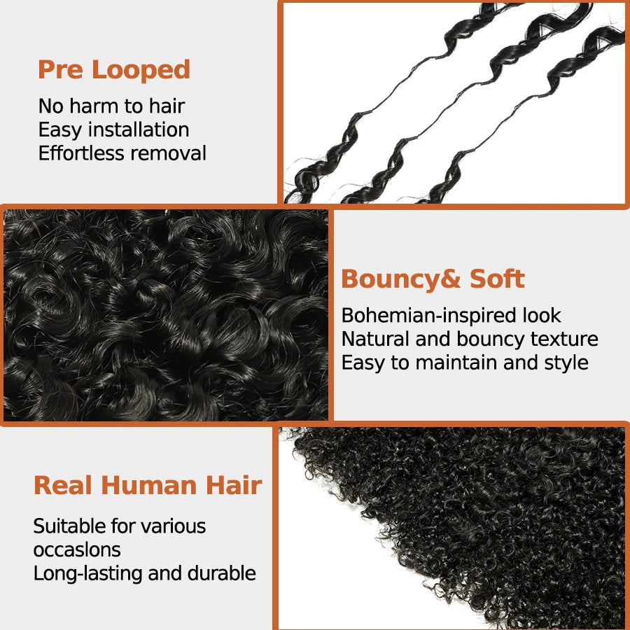Crochet Human Hair Burmese Curly Pre-Separated Crochet Hair Extensions Knotless 100% Human Hair Full Head Curly Wigs Remy Hair
