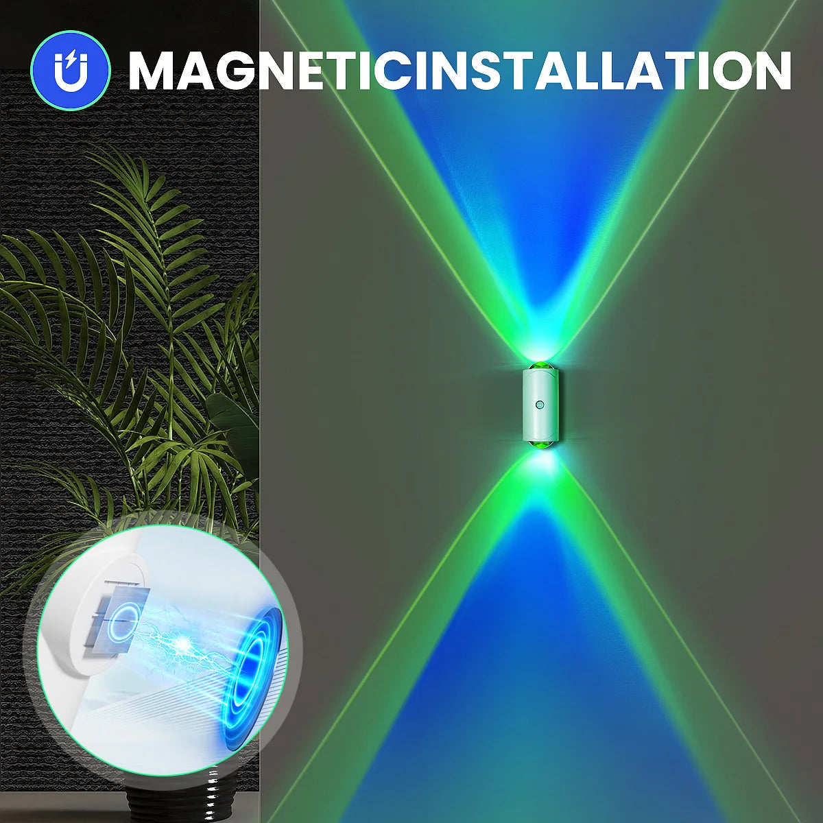 Rechargeable LED Night Lights with Motion Sensor Wall Lights, RGB Gradient Ambient Light, Dimmable Indoor Lamps, Magnetic Step L