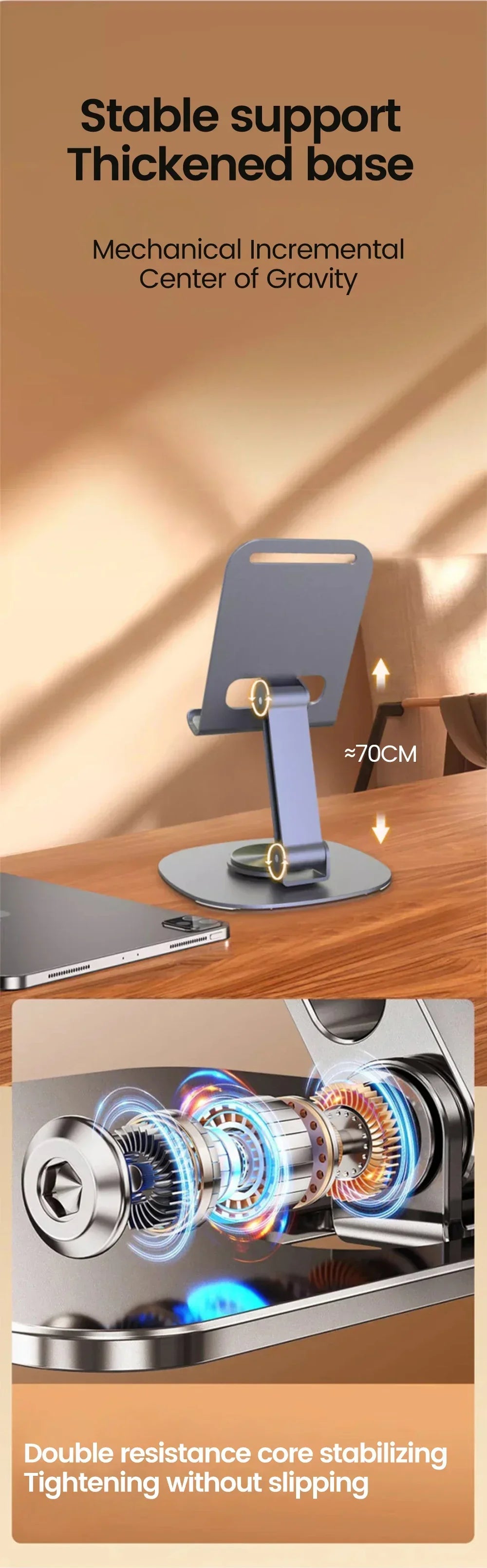 Elough 360° Rotation Portable Tablet Holder For iPad iPhone 15 Xiaomi Folding Lazy Desktop Live Mobile Phone Stand Mount Bracket