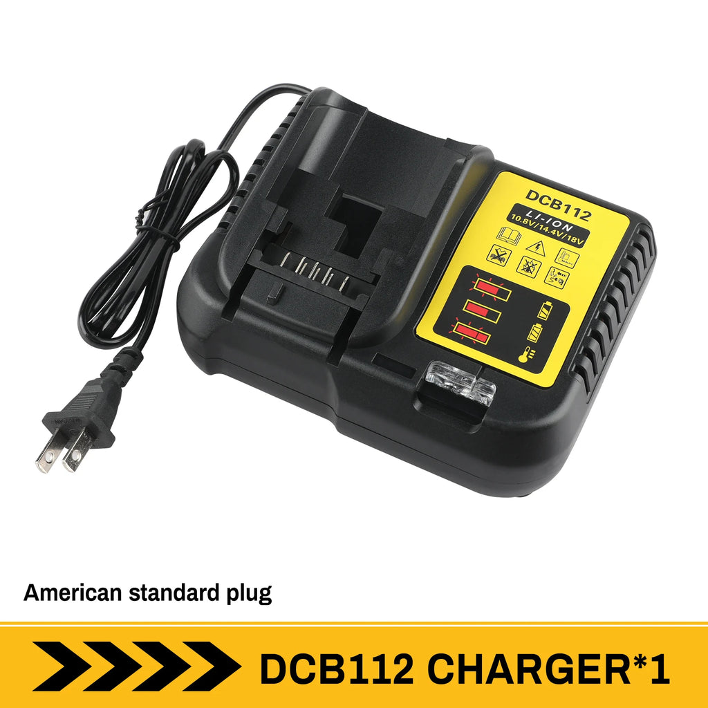 DCB112 Battery Charger For Dewalt 10.8V 12V 14.4V 18V 20V DCB206 DCB205 DCB204 DCB203 DCB120,DCB107 DCB115 DCB105(No battery)