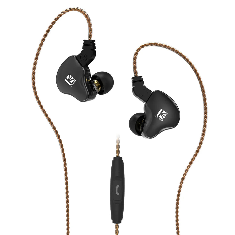 KBEAR KS2 IEM In Ear Stereo Bass HiFi Earbuds Noise Reduction High Resolution with Detachable Cable,Suitable for Running,Gaming