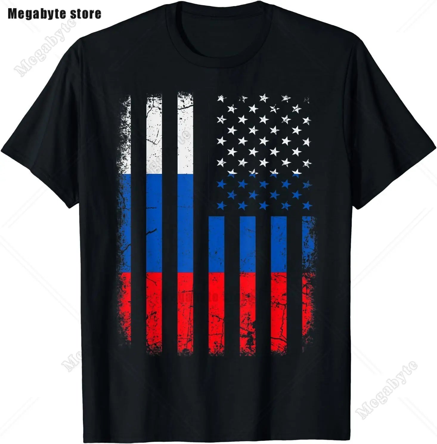 Russia Flag T-Shirt Cool Russian Premium Great Gift T-Shirt Classic Graphic High Quality Round Neck Short Sleeved Tops Tees