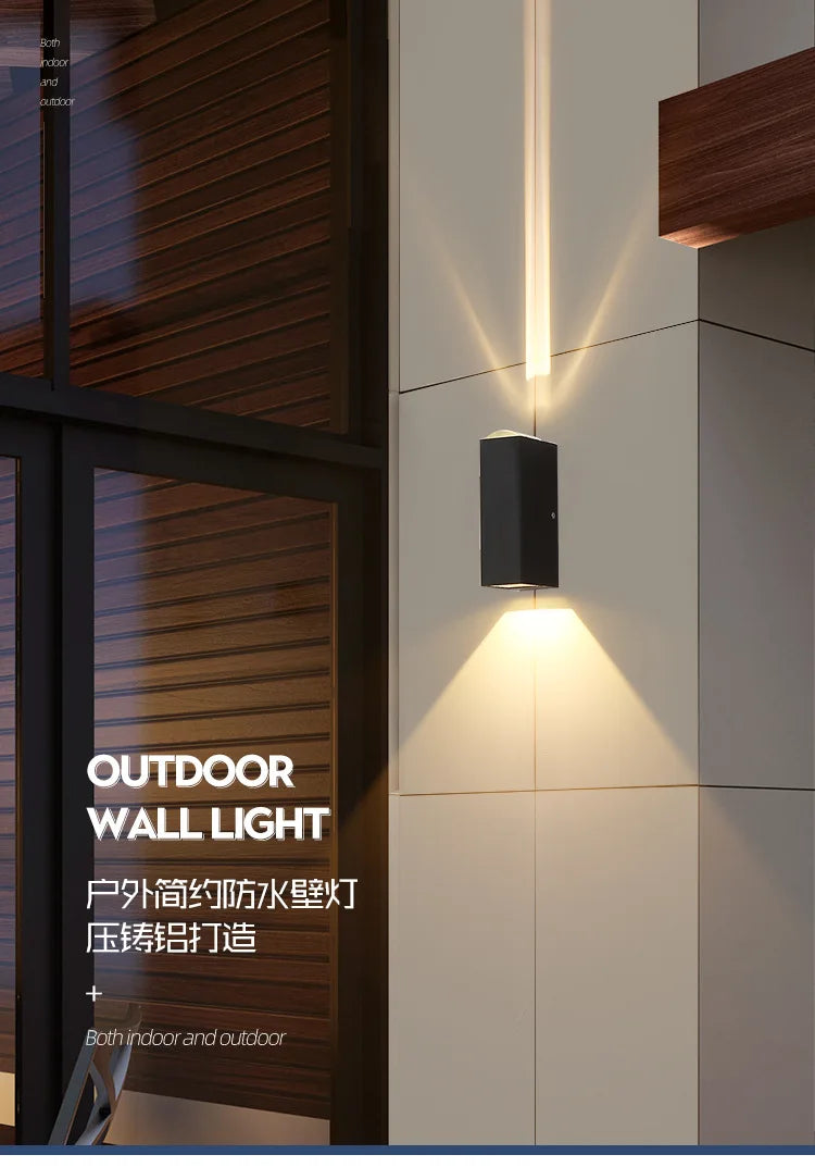 6W 10W 20W Outdoor LED Wall Lights Up and Down Narrow Beam COB Aluminium Wall Sconces Porch Light Garden Waterproof Spotlight