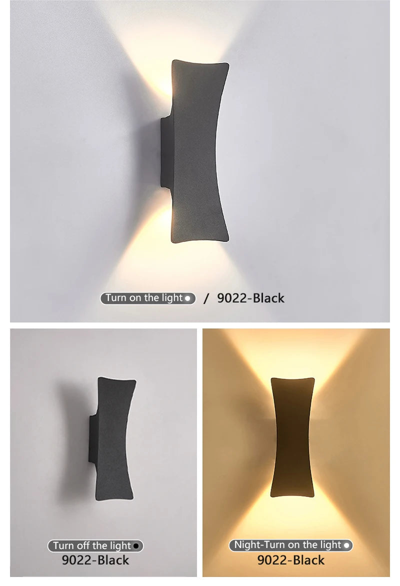 LED Wall Lamp Indoor and Outdoor IP65 Waterproof White/black Modern Minimalist Aluminum Home Light Porch Garden Light AC85-265V