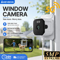 5MP Window Indoor WiFi Camera 5GHz Wireless Baby Pet Monitor Camera HD Night Vision Motion Detection Quick Install Home Security