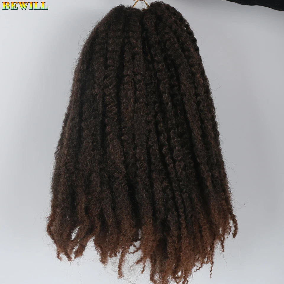 18 Inch 1-6 Packs Marley Twist Crochet Hair Black Brown to Blonde Synthetic Afro Marley Ombre Braiding Hair for Faux Locs Braids