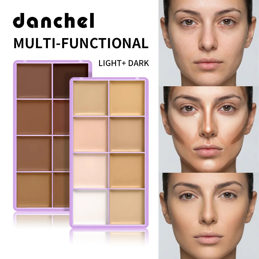 8 Shade Soft Matte Cream Concealer Palette Full Coverage Fade Dark Circles Blemishes Waterproof Long Lasting Oil Control Makeup