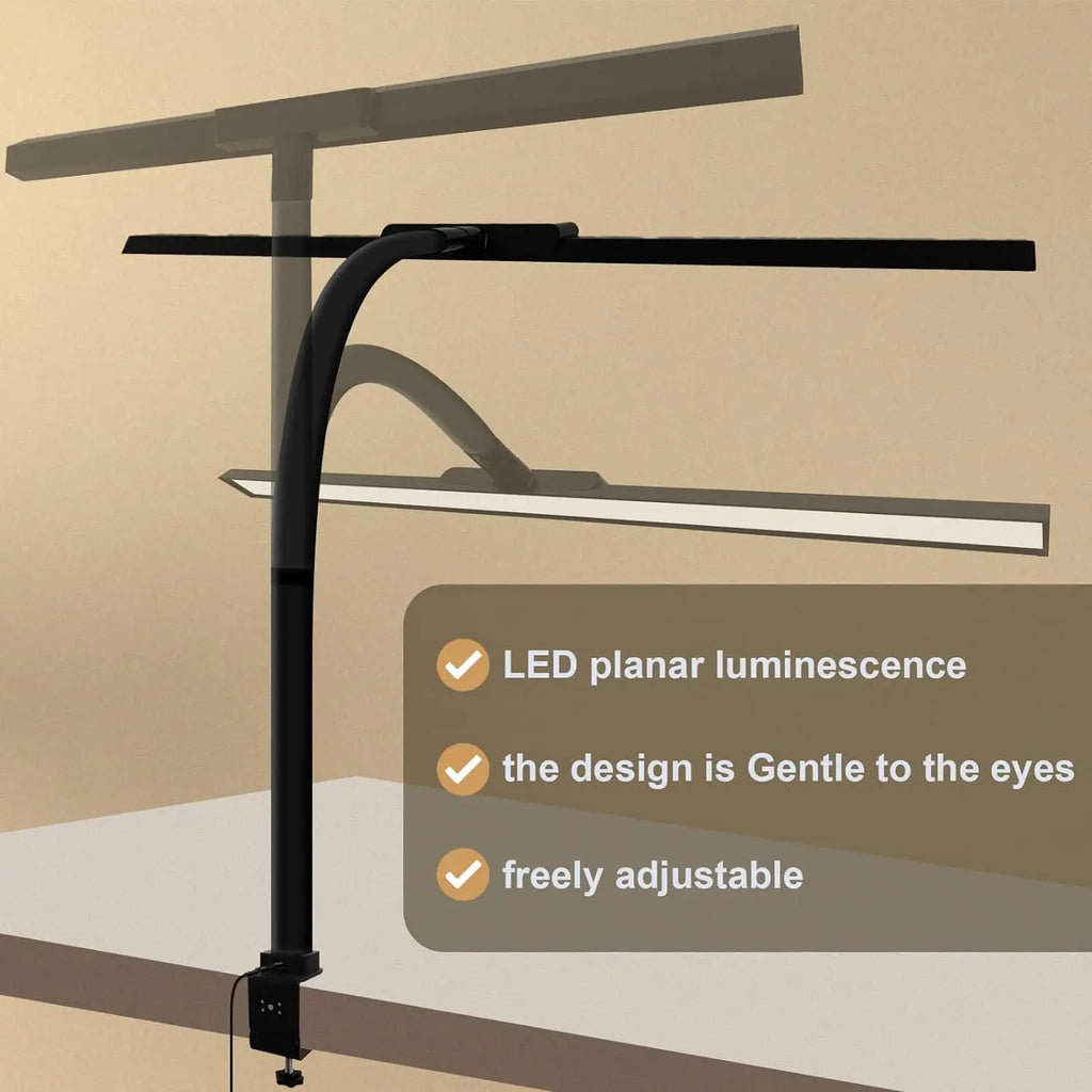LOOPITYS 24W LED Desk Lamp 80cm 2310 Lumens Touch Control Dimmable Adjustable Color Temperature Clamp Table Lamp