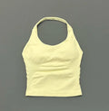 Halter Yoga Tank Top Women Sexy Seamless Strappy Backless Slim Fit Padded Breathable Gym Fitness Running Workout Sports Tops