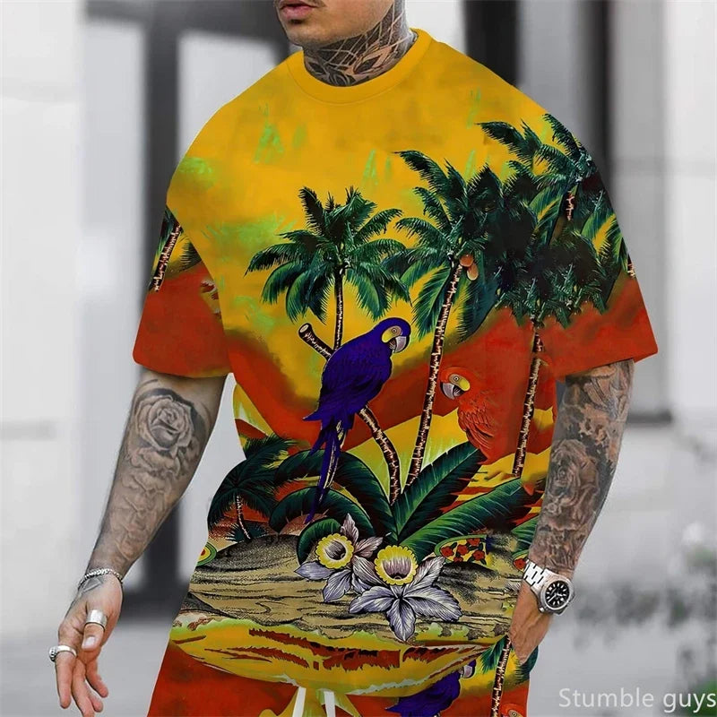 Men's Oversized Fashion T-Shirt Summer Anime Graphic Loose Short Sleeve Comfortable Lightweight Fashion Jersey Tops