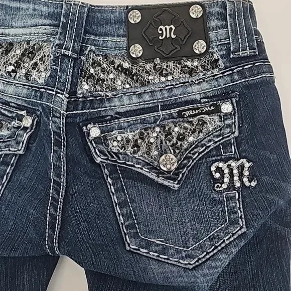 Gothic Womens Diamond Embroidery Jeans Vintage Low Rise Flared Jeans Women Retro Y2k Baggy Denim Pants High Streetwear Trousers