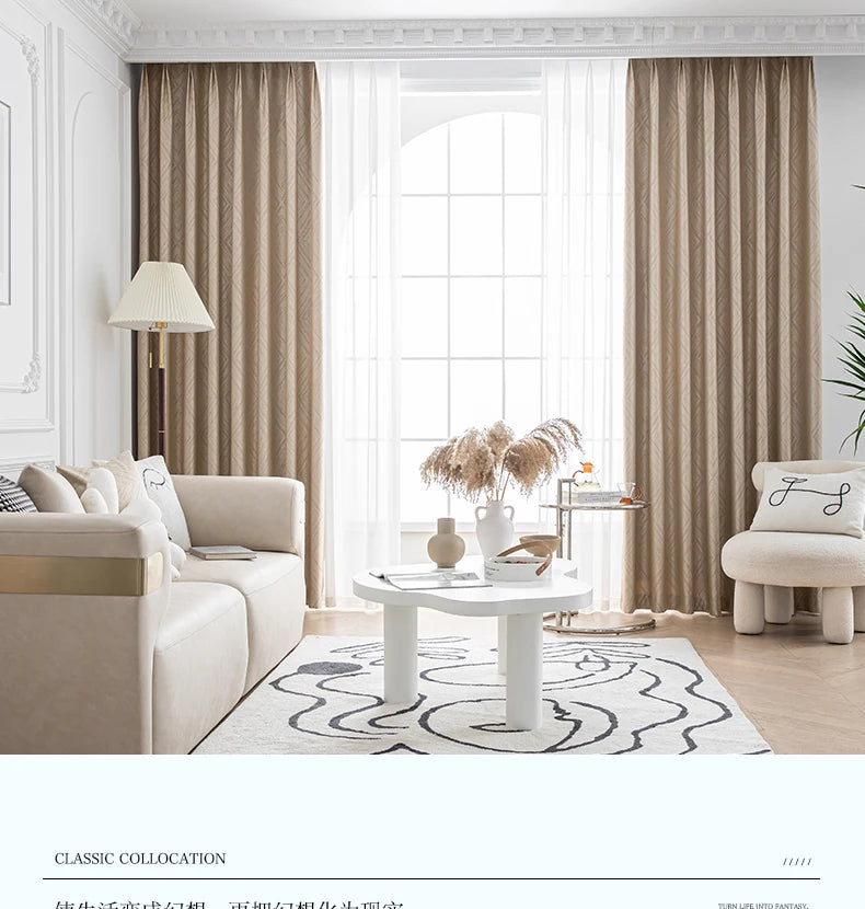 2025 Modern Light Luxury Fully Insulated Blackout Curtain Simple Sunscreen Bedroom Bay Window Curtains Soundproof Study Drapes