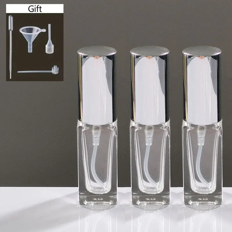 3pcs 5/10ml High Quality Perfume Spray Bottle Portable Empty Glass Cosmetic Atomizer Spray Container Travel Refillable Bottles
