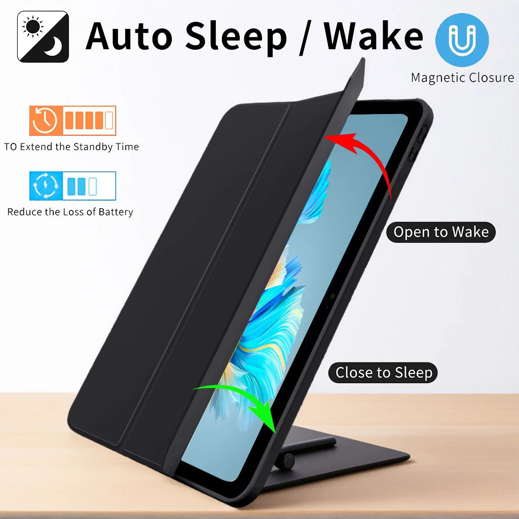 Case for iPad (A16) 11 2025 11th Generation /10th Generation 10.9 2022 Tri-fold Stand Flip Cover with Soft TPU Back Shell