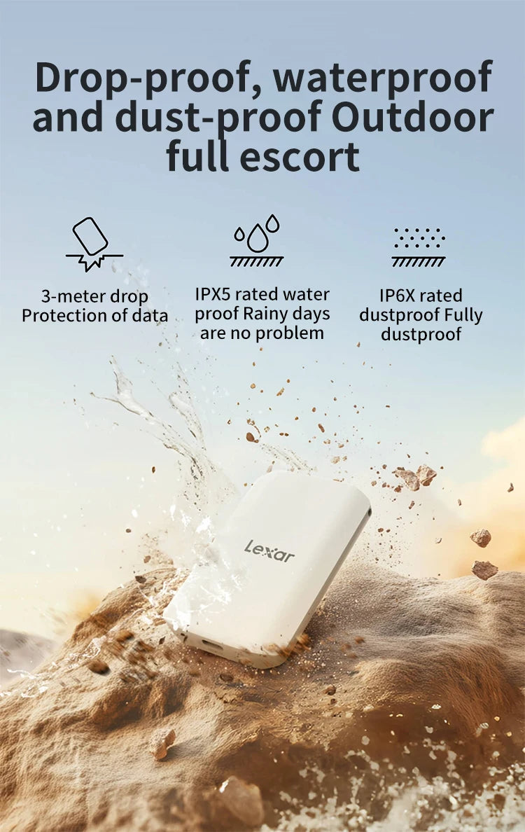 Lexar ES5 Portable Solid State Drives Type-c USB3.2 1TB Compatible Mobile Phone Laptop Magnetic Triple PSSD High Speed 2000MB/s