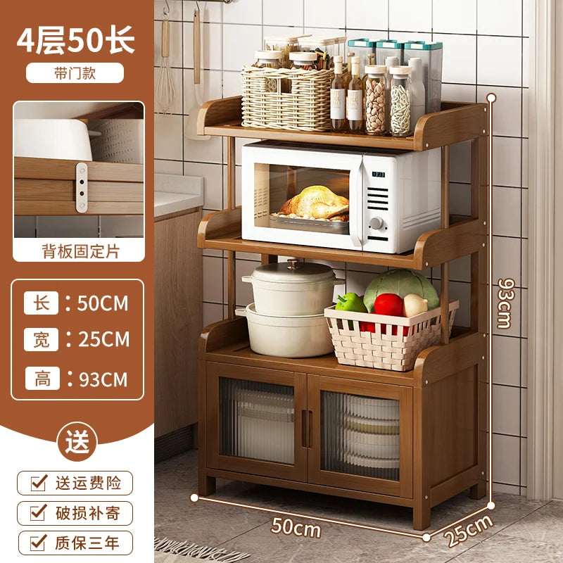 Multifunctional Kitchen Microwave Oven Shelf Multi-layer Storage Rack for Dishes Seasonings Sundries Corner Side Cabinet Organiz