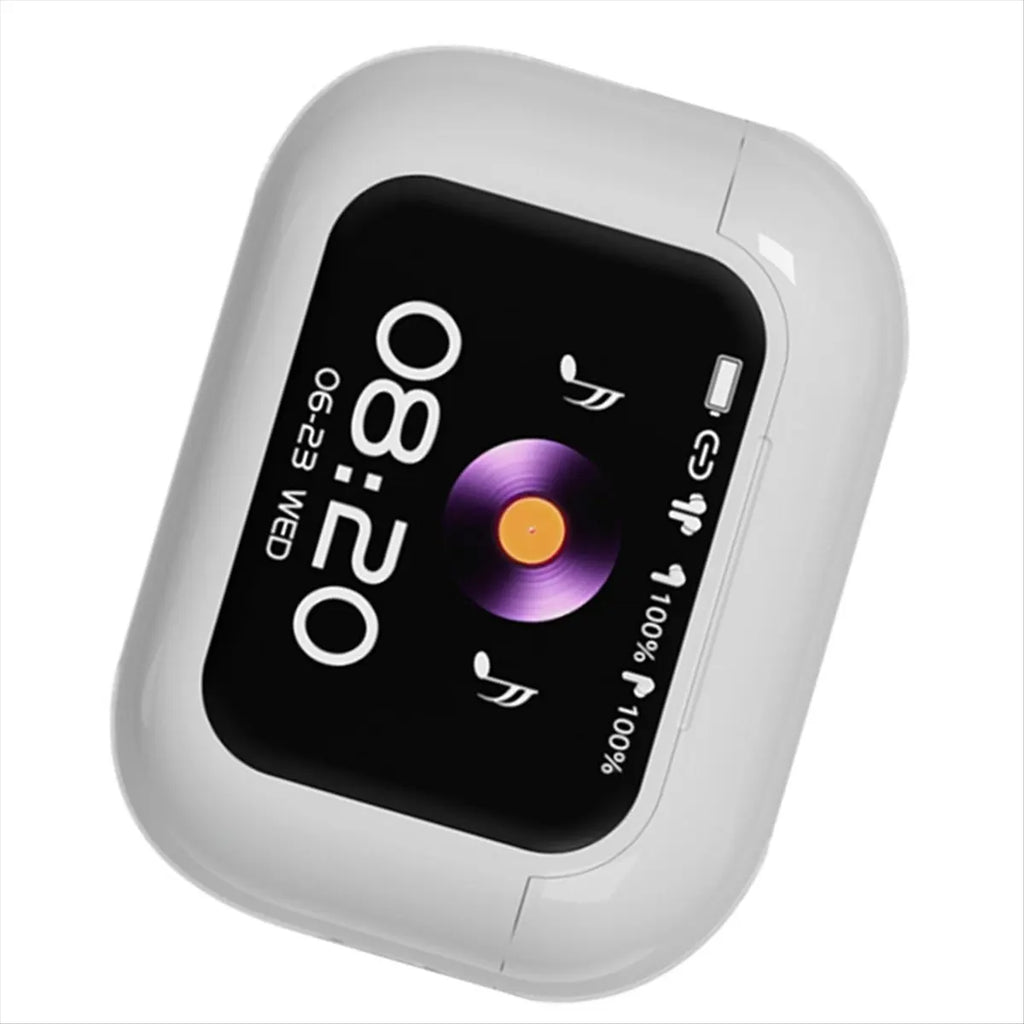 #94Y Bluetooth Headset,Full Color Touch Screen Bluetooth Headset ANC Active Noise Reduction (White)