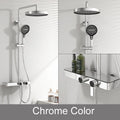 White Bathroom Shower System Set SDSN 12 Inch Round Rainfall Shower Head Brass Bathroom Faucet Hot Cold Gold Bathroom Shower Set