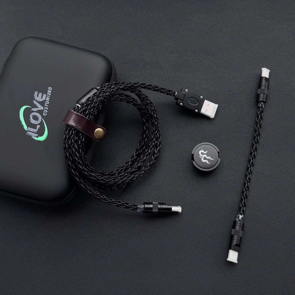 15cm C-C/USB-C Single Crystal Copper Keyboard Cable Supports 8K Magnetic Controllable Lights for HMlab Hub