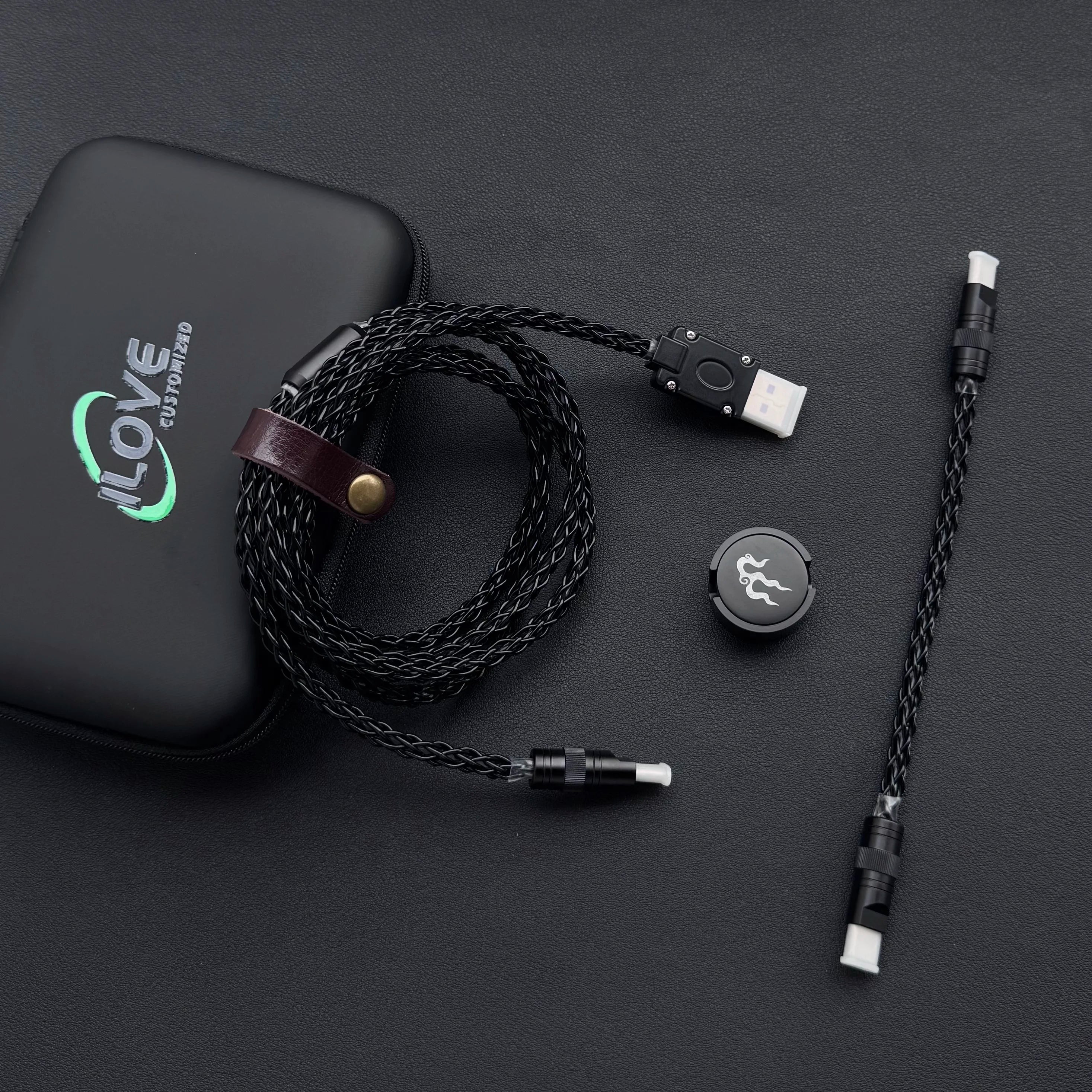 15cm C-C/USB-C Single Crystal Copper Keyboard Cable Supports 8K Magnetic Controllable Lights for HMlab Hub
