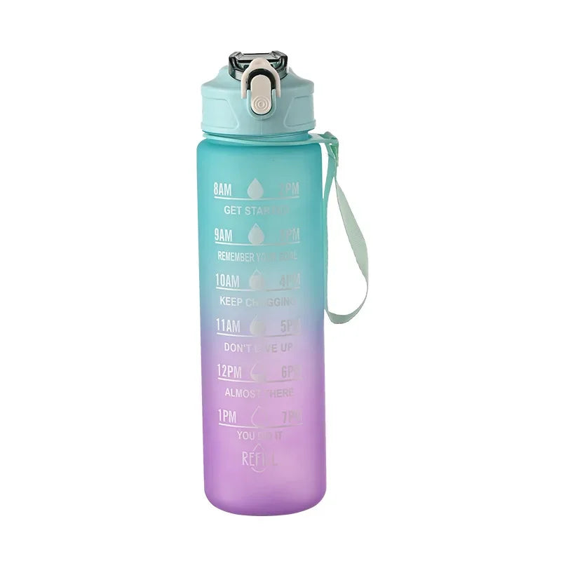 800ML Sports Water Bottle with Time-Tracking Straw Leak Proof Locking Flip Cover for Easy Carry Ideal for Outdoor Adventures