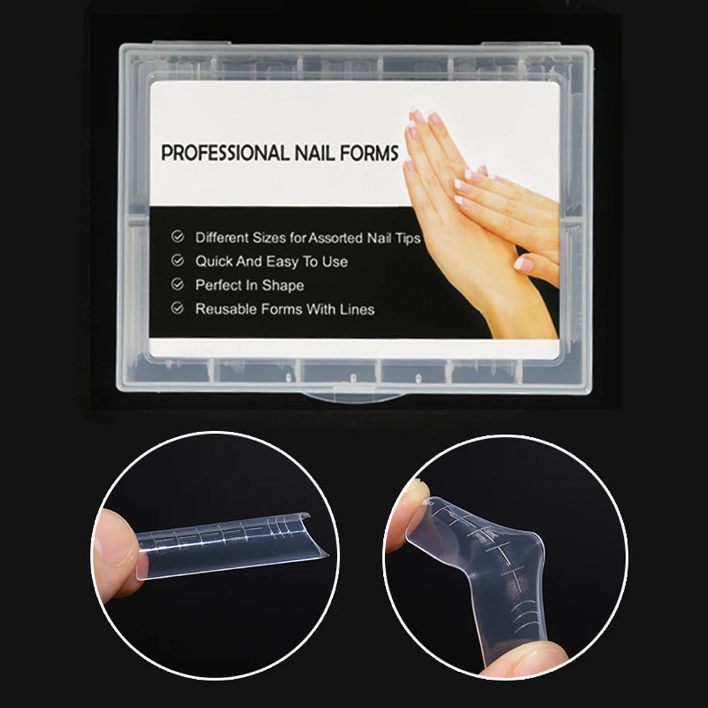 BNG Top Forms for Nails Dual Forms Nails Forms for Extension Full Cover Quick Building Gel Mold Tips Poly Nail Gel Mold