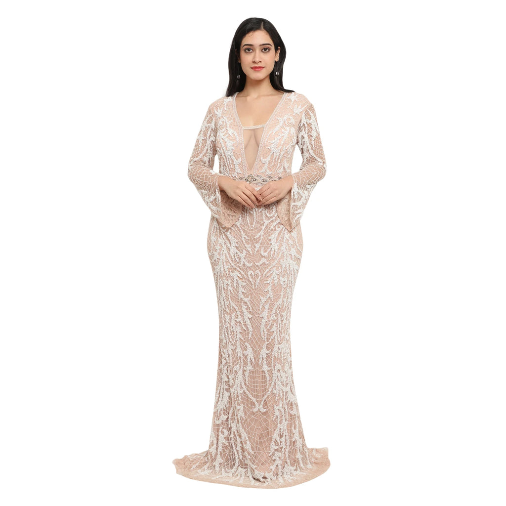 Long Sleeve Club Evening Dress 2021 Latest Design Women Dress Gown