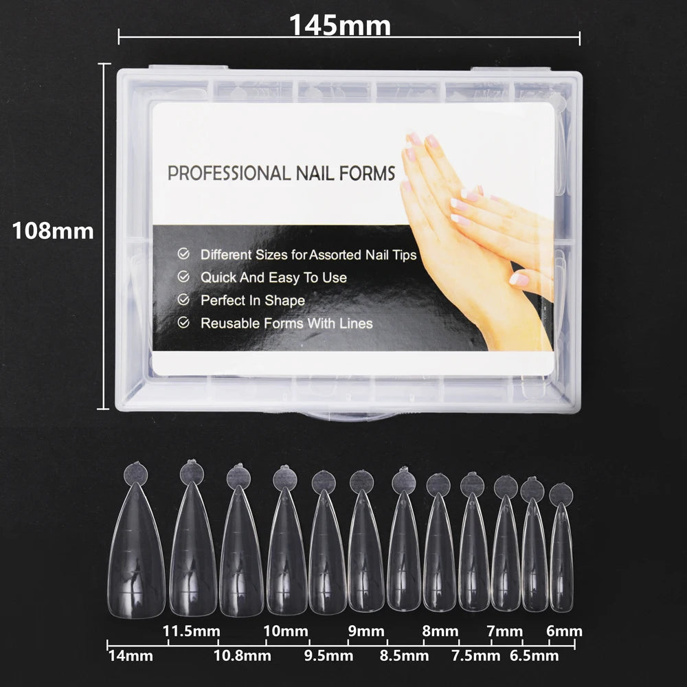 BNG Top Forms for Nails Dual Forms Nails Forms for Extension Full Cover Quick Building Gel Mold Tips Poly Nail Gel Mold