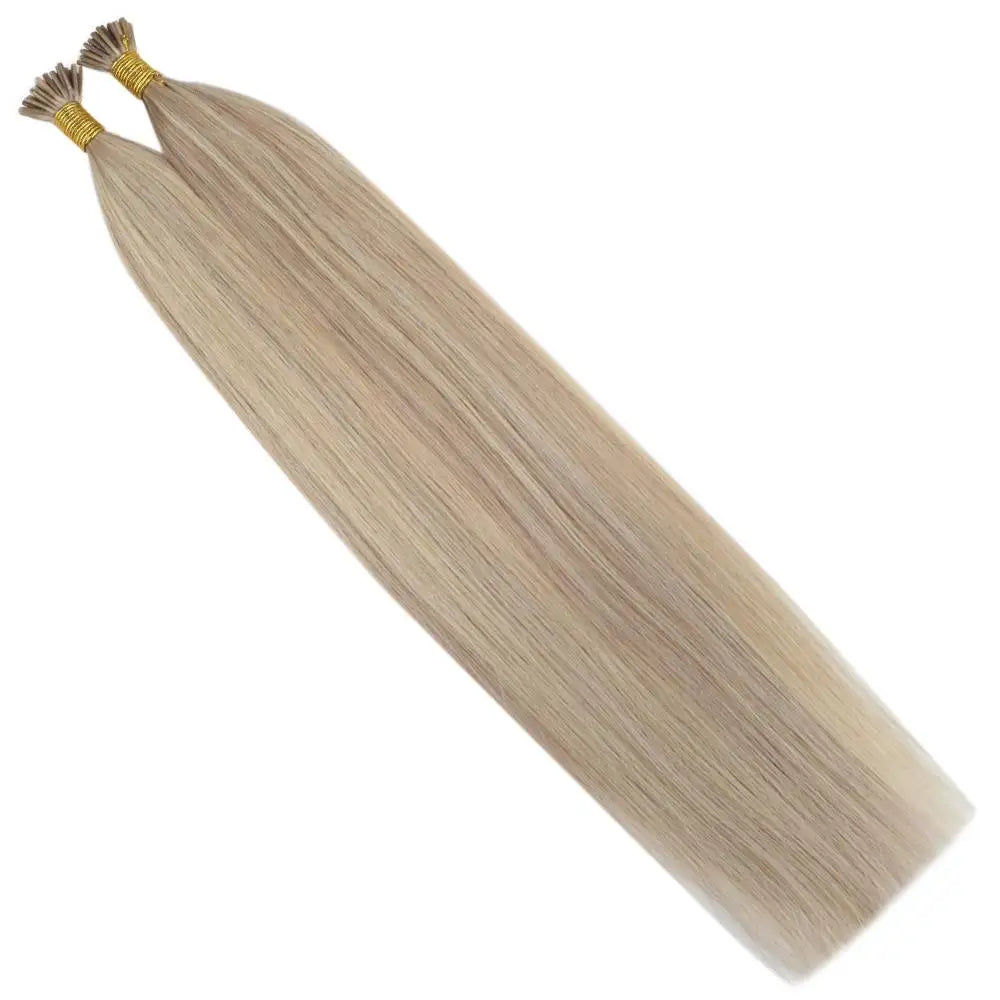 Moresoo Itip Hair Extensions Natural Straight Machine Remy 100% Real Human Hair Italy Keratin Fusion Stick Tipped Extensions