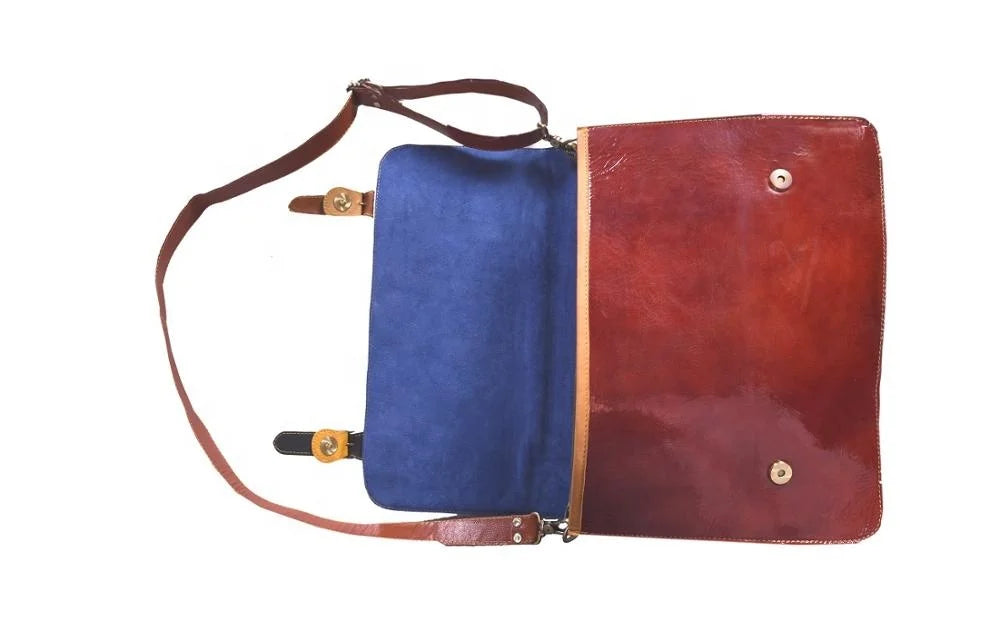 New Luxury Women's Crossbody Laptop Messenger Bag in Multicolor 100% Genuine Leather With Flap Closure Stylish Shoulder Handbags