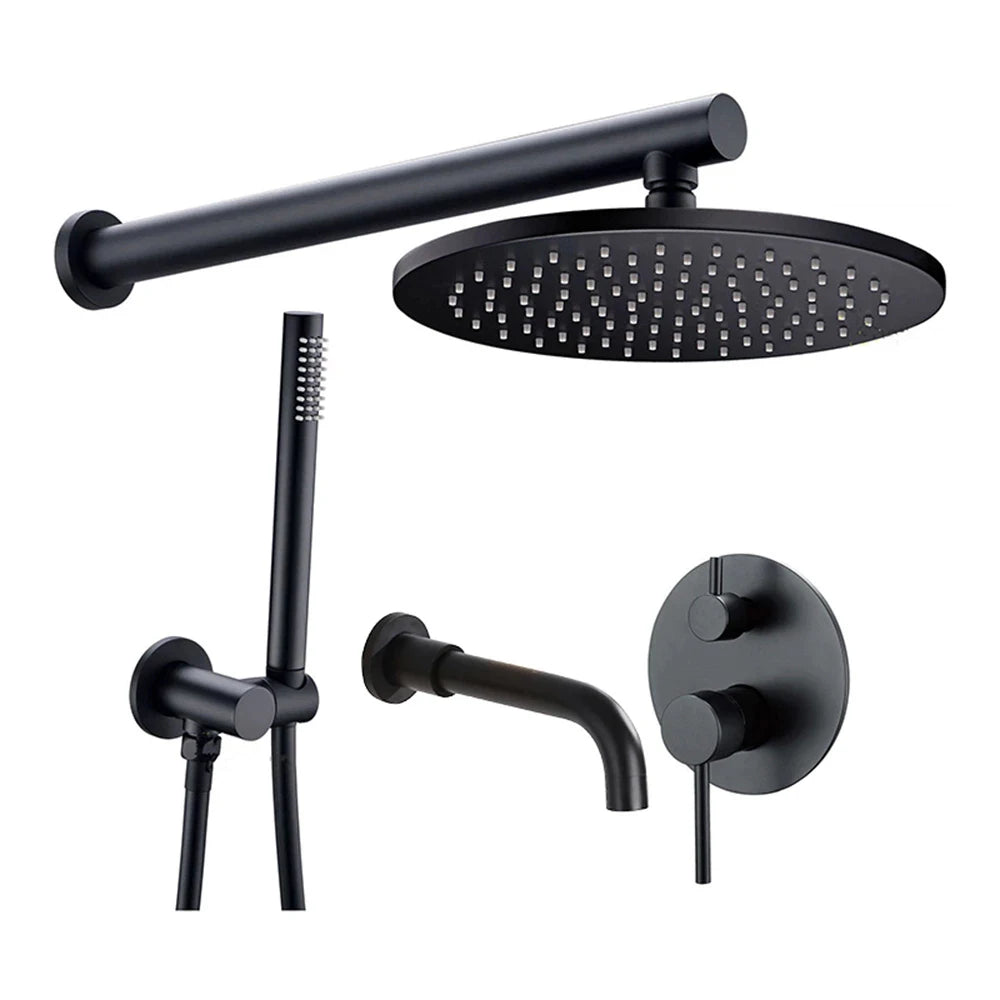 Bathroom Shower Faucet Brushed Rose Gold Smesiteli Brass 3 Way Diverter Valve Kit Hot & Cold Mixer Tap Tub Spout Hand Spray