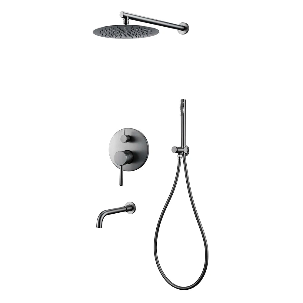Bathroom Shower Faucet Brushed Rose Gold Smesiteli Brass 3 Way Diverter Valve Kit Hot & Cold Mixer Tap Tub Spout Hand Spray