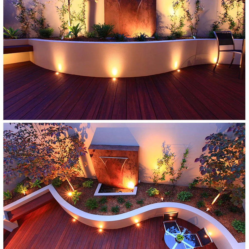 LED Outdoor Lighting  Stainless Steel Patio LED Stair Lamp DC12V 0.6W IP67 SMD2835 Garden Decoration Underground Lamps