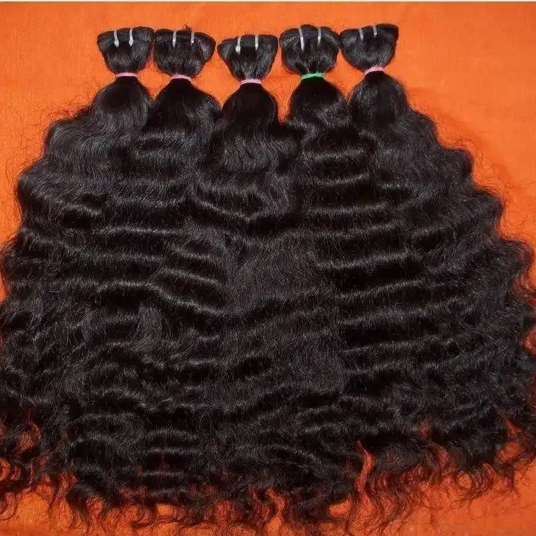 100% Unprocessed Indian Wavy Deep Yaki Wave Bulk Human Hair No Weft Braiding Wet Wavy Style Wet Yaki Style Braiding Hair