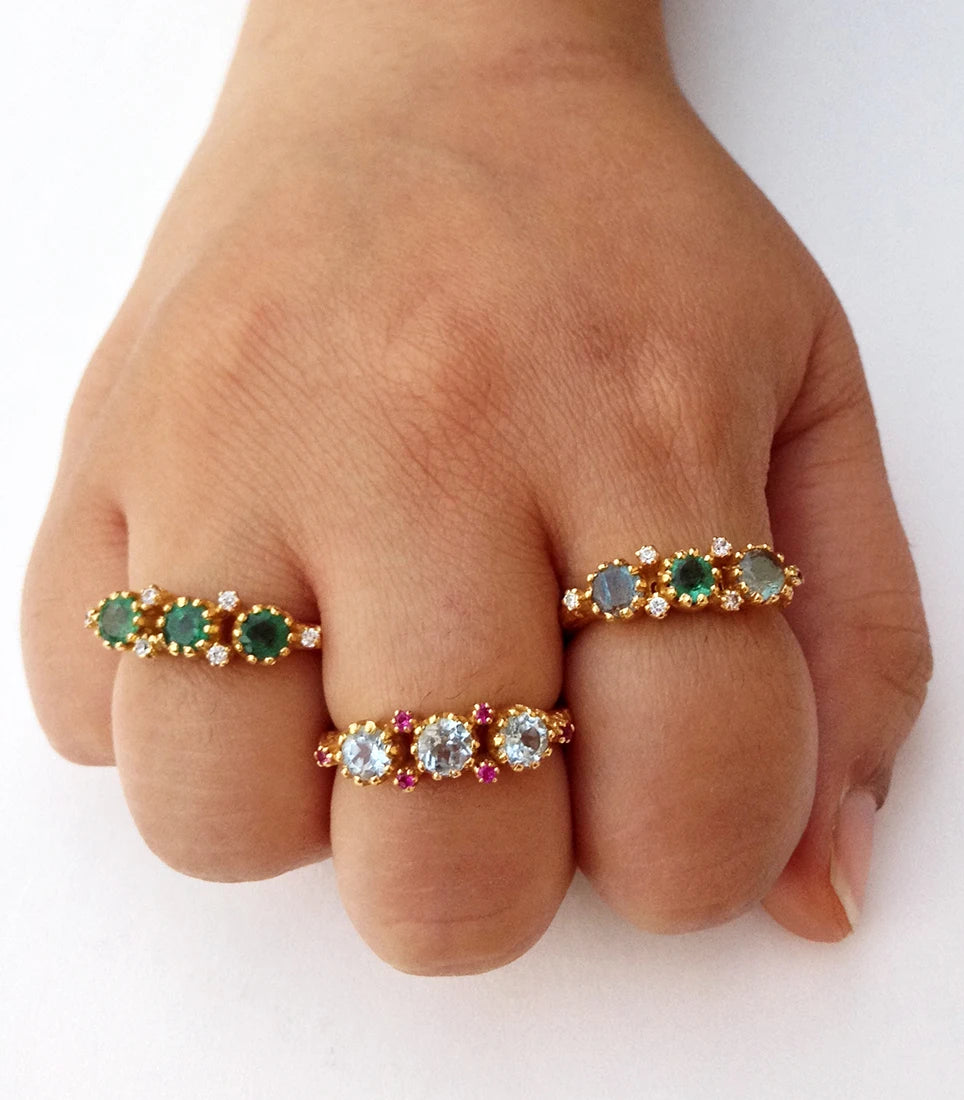 Sterling Silver 925 Gold Plated Supplier Wholesaler Custom Made Handmade Cheap Unisex Low MOQ Trendy Unique Multi Gemstone Rings