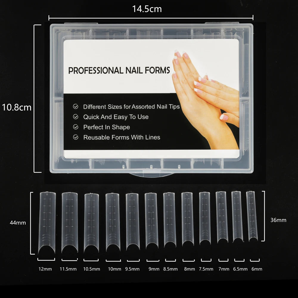 BNG Top Forms for Nails Dual Forms Nails Forms for Extension Full Cover Quick Building Gel Mold Tips Poly Nail Gel Mold