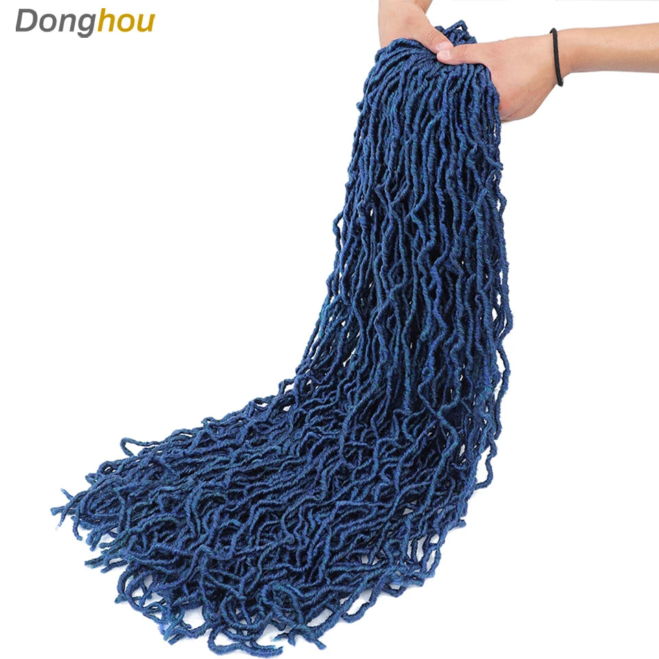 18”24”36” Mix Green New Faux Locs Crochet Hair Synthetic Curly Dreadlocks Hair Extensions Faux Cheveux Soft Locs Crochet Braids