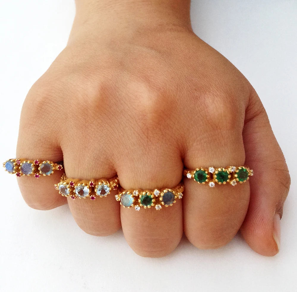 Sterling Silver 925 Gold Plated Supplier Wholesaler Custom Made Handmade Cheap Unisex Low MOQ Trendy Unique Multi Gemstone Rings