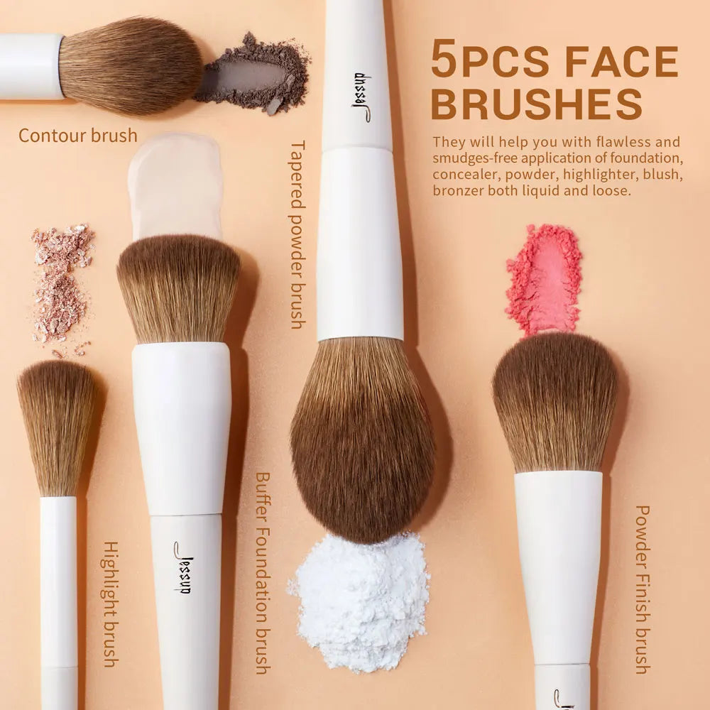 Jessup Makeup Brushes 14pc Makeup Brush Set Synthetic Foundation Brush Powder Contour Eyeshadow Liner Blending Highlight T329
