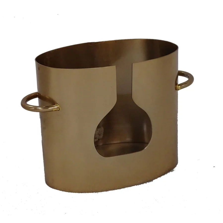 Stainless Steel Ice Bucket with Leather Handle