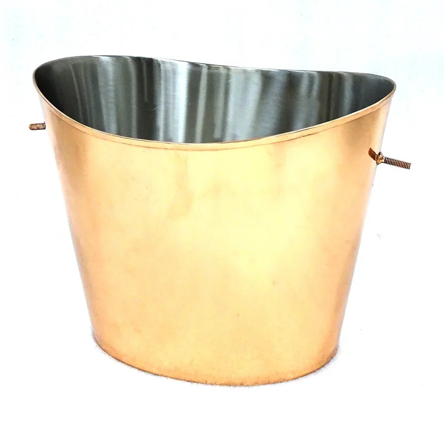 Stainless Steel Ice Bucket with Leather Handle