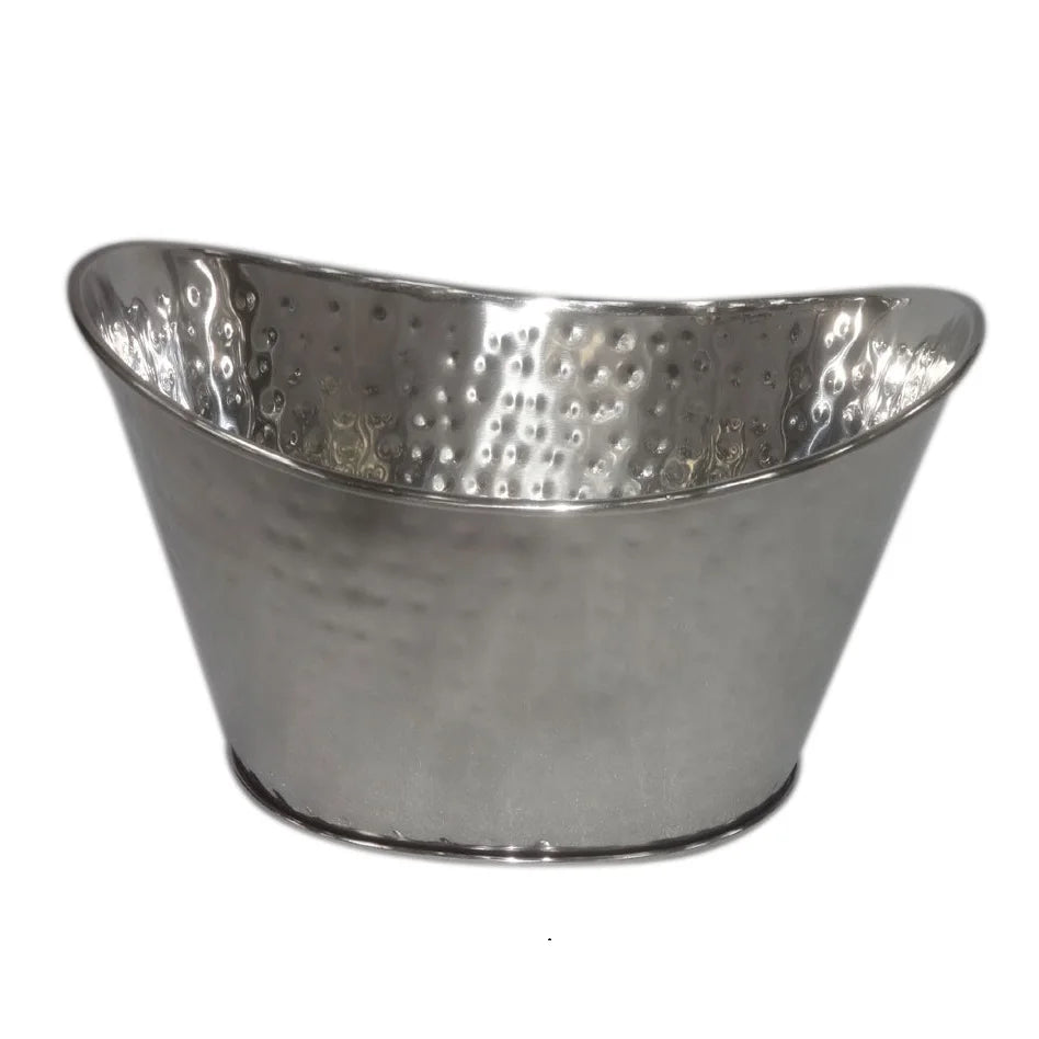 Stainless Steel Ice Bucket with Leather Handle