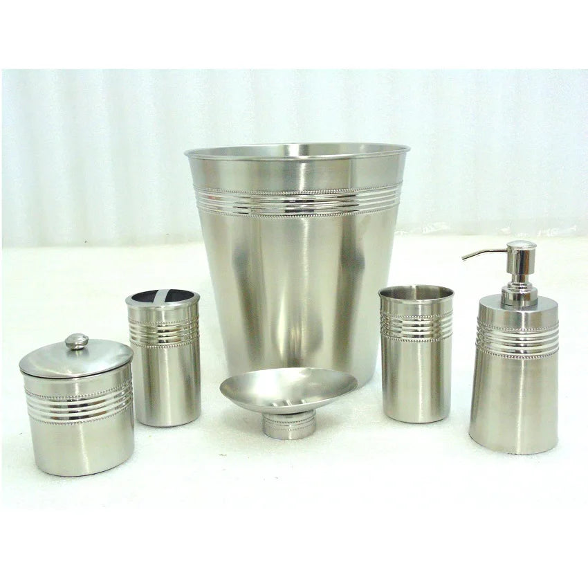 Hot Selling New Design  Metal and Glass Bath Accessory Set, Stainless Steel and Glass Metal Bathroom Set