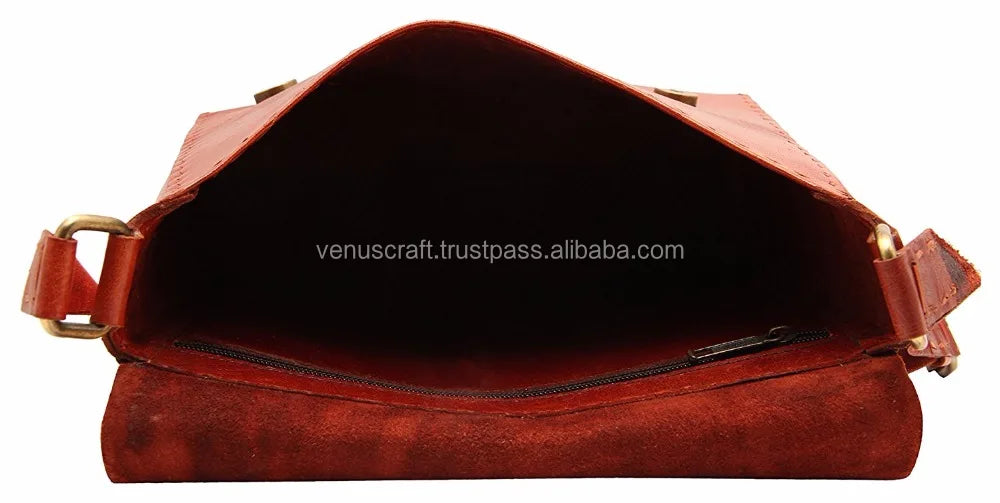 100% Genuine Leather Full Flap Messenger Bag Handmade 15 Inch Vintage Large Capacity Satchel Cross-Body Sling Shoulder Flap Bags