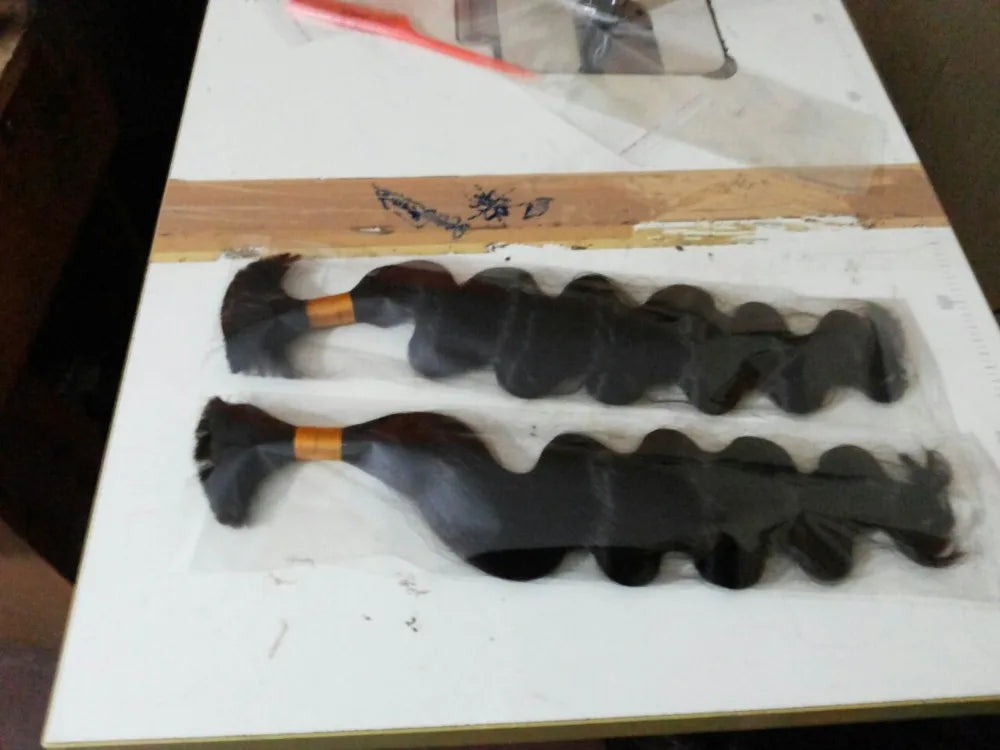 12A Hot  Wholesale South Indian Temple Hair Extension single donor Body Wave 28 Inches Straight Weft Raw Human Hair