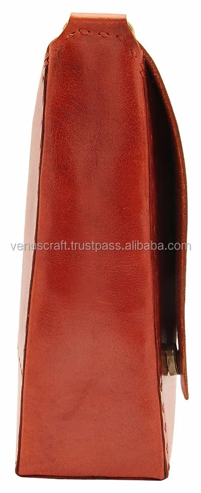 100% Genuine Leather Full Flap Messenger Bag Handmade 15 Inch Vintage Large Capacity Satchel Cross-Body Sling Shoulder Flap Bags