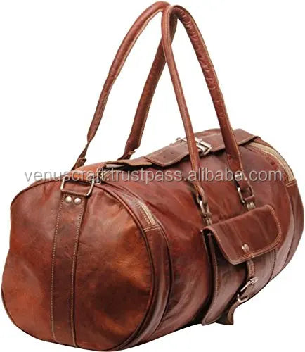 Weekender Overnight Bag 100% Genuine Leather Travel Duffel Full Grain Brown Color Duffel Bag Personalized Large Gym Weekend Bags