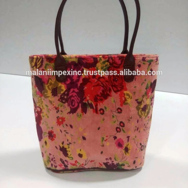 Eco Friendly Reusable Cotton Velvet Tote Bag Fashion Shopper Handbag Manufacturer