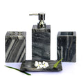 So Luxury Five-Piece Eco-Friendly Indian Handmade Natural Black Marble Bathroom Set Model BSBM-404 for Home & Hotel Use